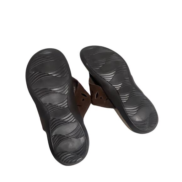 SOLE COMFORT SUEDE ORTHOPEDIC SANDLES FLIP FLOP ESPRESSO BROWN WOMENS SZ 9 - Picture 4 of 6